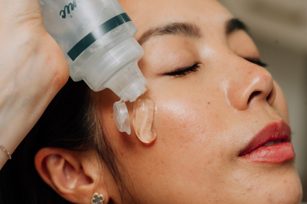 Women getting prepped before treatment at a medspa.