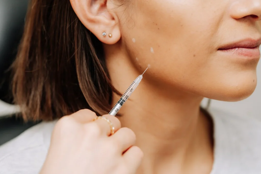 closeup of daxxify treatment