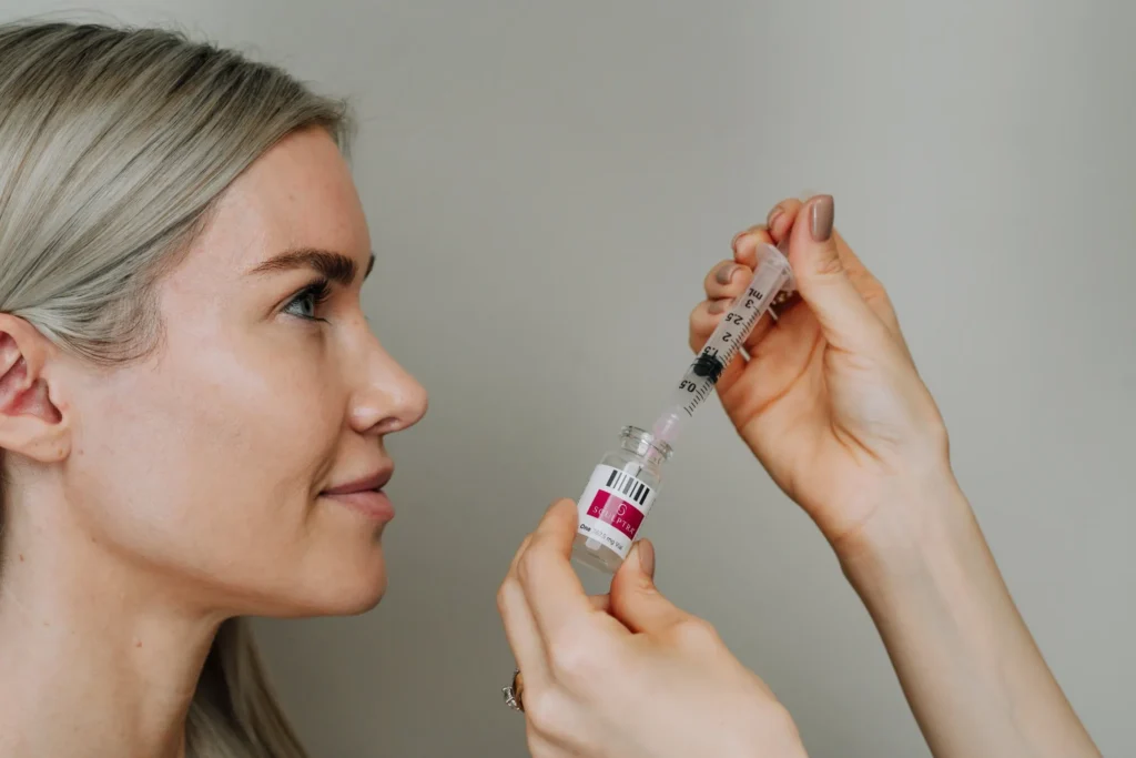 woman receiving skin treatment for spring