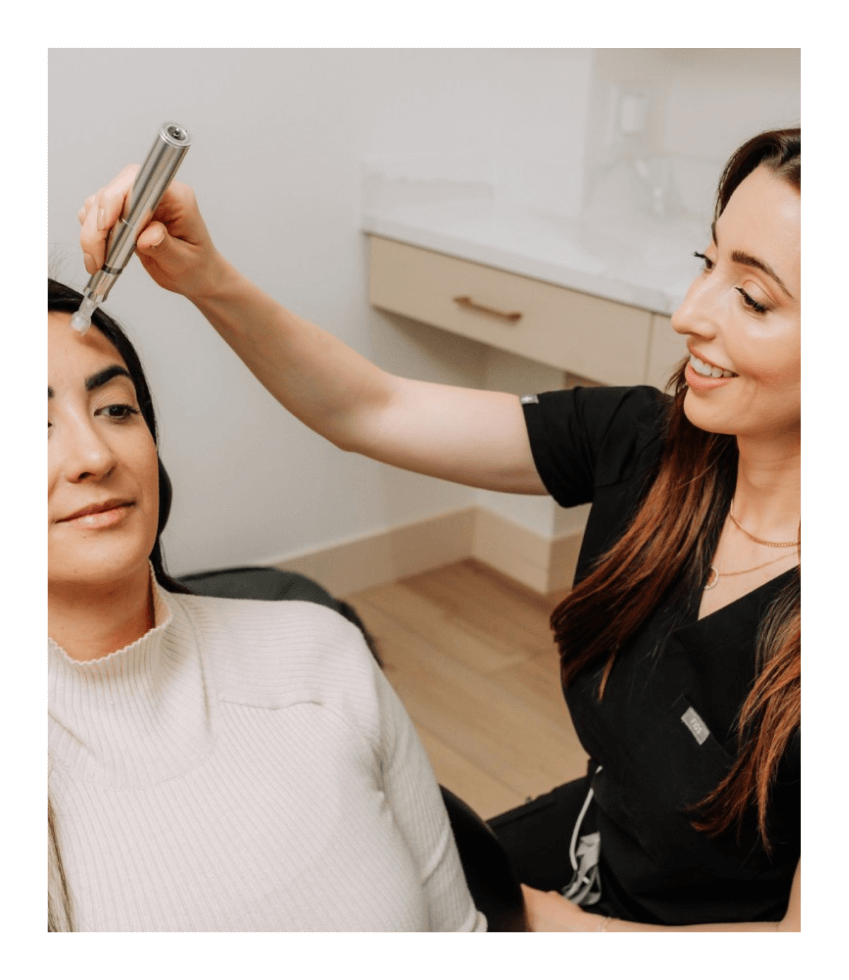 Nurse practitioner Katie performing microneedling in Scottsdale at Curated medical