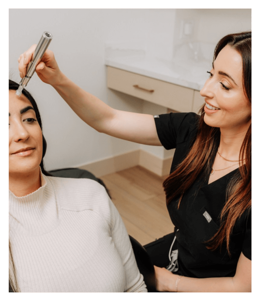 Nurse practitioner Katie performing microneedling in Scottsdale at Curated medical