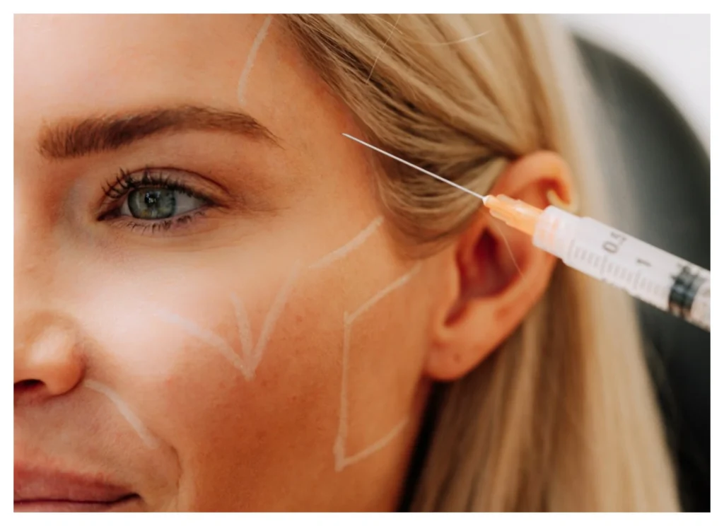 woman receiving sculptra injection in Scottsdale at Curated Medical